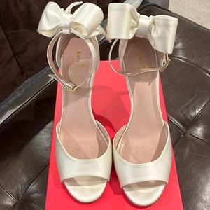 Kate Spade Ivory Satin Izzy heels